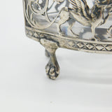 Georgian Pair of French Sterling Silver Griffin Pattern Salt Cellars c1810 on Paw Feet