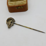 Victorian Sterling Silver Lucky Racehorse Stick Pin Antique c1880