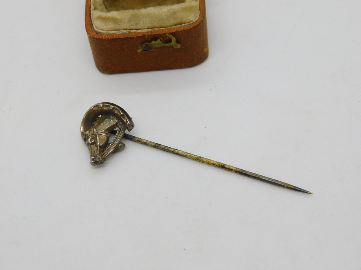 Victorian Sterling Silver Lucky Racehorse Stick Pin Antique c1880