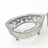 Georgian Pair of French Sterling Silver Griffin Pattern Salt Cellars c1810 on Paw Feet