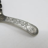 George III Sterling Silver Bright Cut Shell Bowl Tea Caddy Spoon 1802 Birmingham