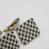 Georg Jensen Sterling Silver Check Pattern Gents Cufflinks Vintage London