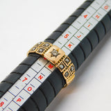 Victorian 9ct Rose Gold, Diamond & Seed Pearl Mourning Ring Antique c1880