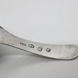 George III Sterling Silver Bright Cut Shell Bowl Tea Caddy Spoon 1802 Birmingham