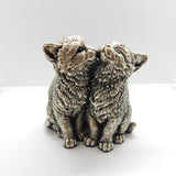 Sterling Silver Playful Kittens or Cats Figurine Sculpture 1991 Birmingham