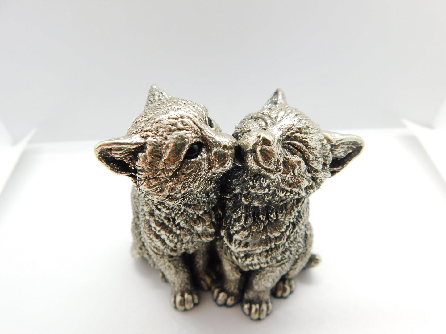 Sterling Silver Playful Kittens or Cats Figurine Sculpture 1991 Birmingham