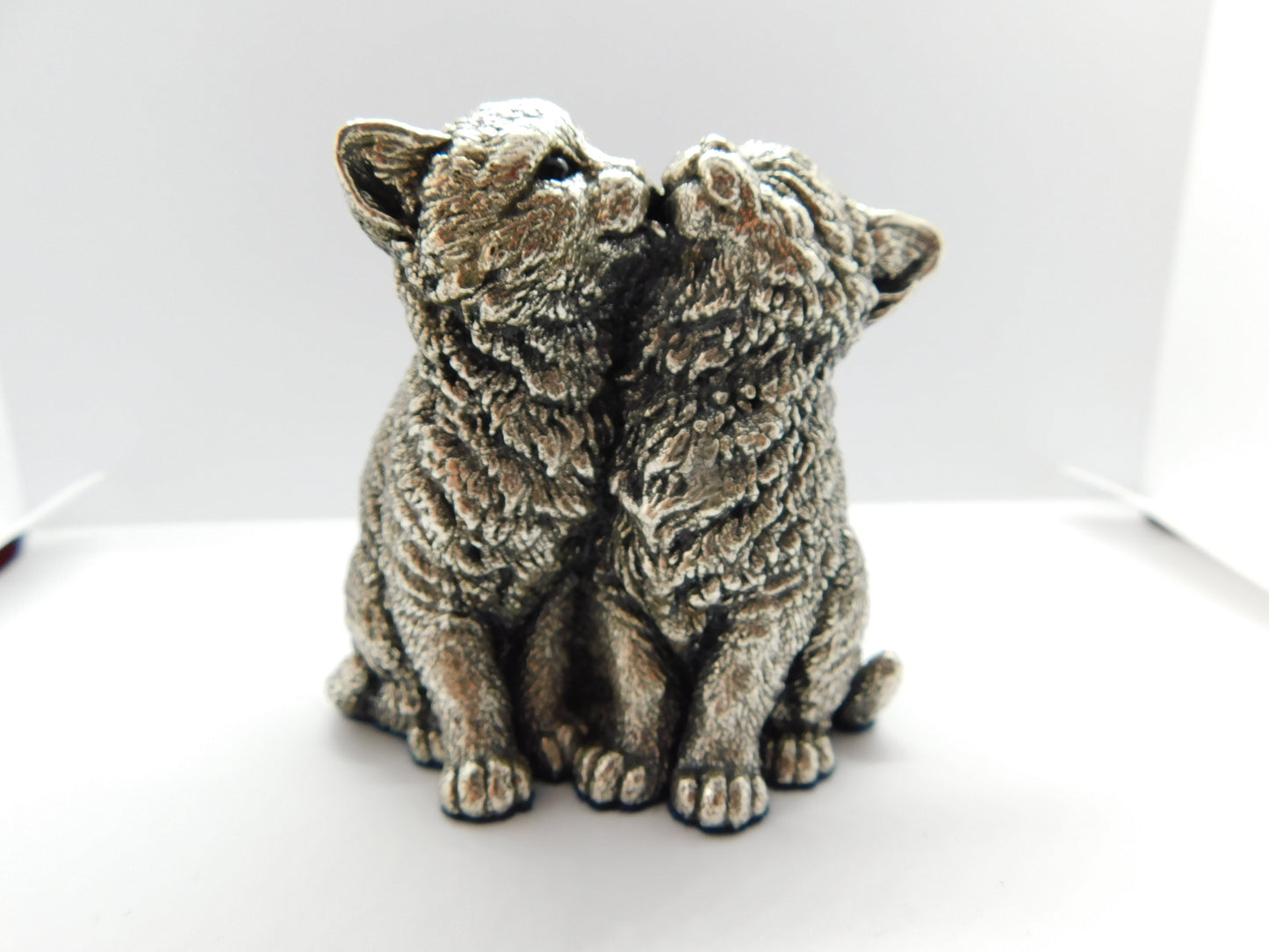 Sterling Silver Playful Kittens or Cats Figurine Sculpture 1991 Birmingham