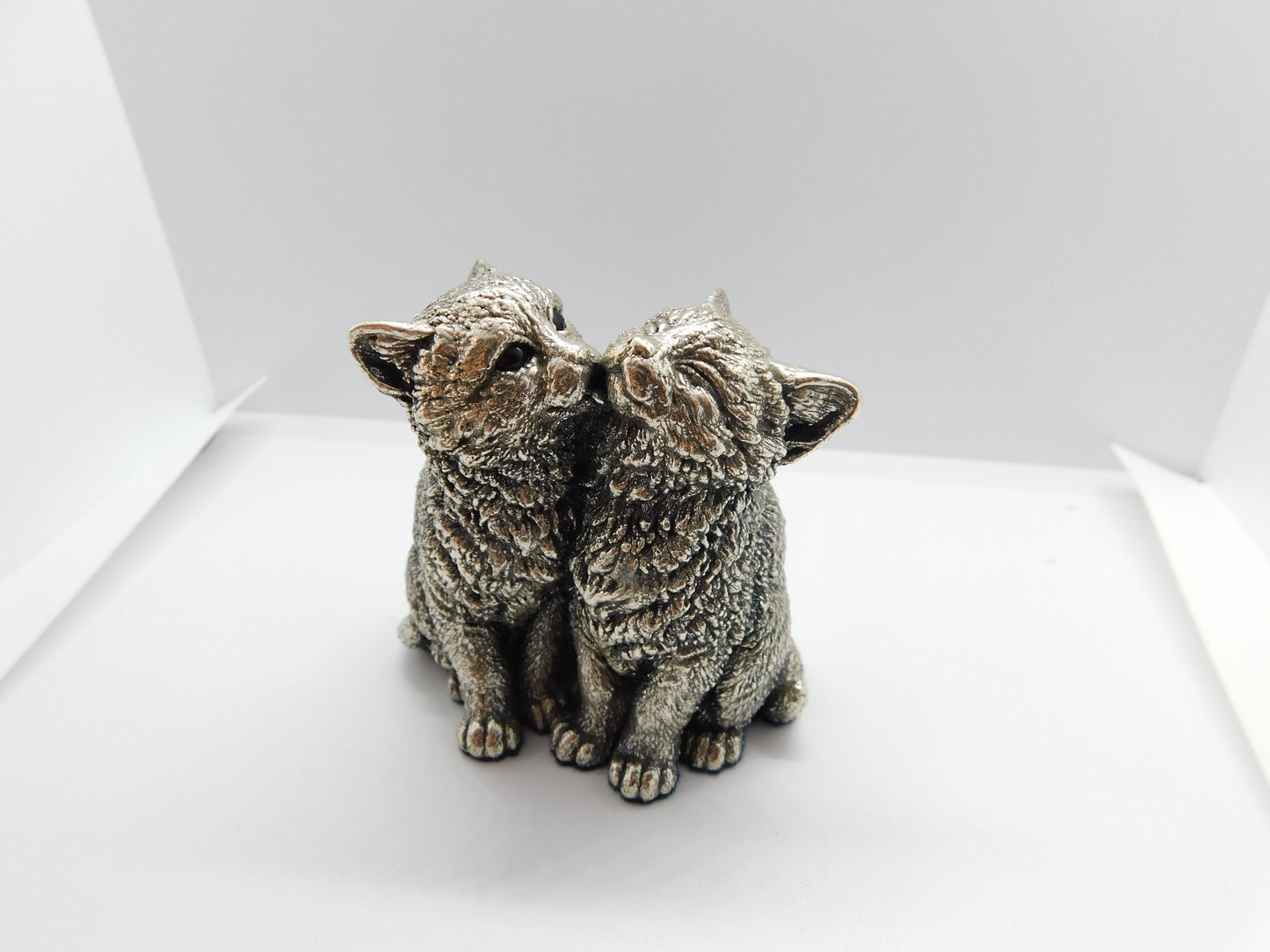 Sterling Silver Playful Kittens or Cats Figurine Sculpture 1991 Birmingham