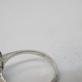 9ct White Gold, Citrine & Diamond Floral Cluster Ring Vintage Birmingham