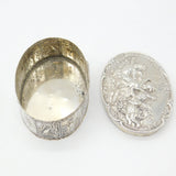 German .800 Silver Classical Cherub & Floral Pattern Large Trinket Box c1900