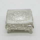 Victorian Sterling Silver Cherub Pattern Jewellery Box Antique 1901 Birmingham