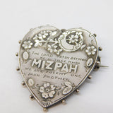 Victorian Sterling Silver Mizpah Sweetheart Brooch Antique 1892 Birmingham