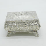 Victorian Sterling Silver Cherub Pattern Jewellery Box Antique 1901 Birmingham
