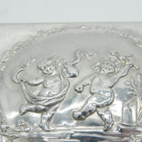 Victorian Sterling Silver Cherub Pattern Jewellery Box Antique 1901 Birmingham