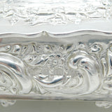 Victorian Sterling Silver Cherub Pattern Jewellery Box Antique 1901 Birmingham