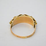 Victorian 9ct Gold, Almandine Garnet, Seed Pearl Dress Ring Antique Chester c1890