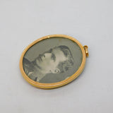 Victorian 9ct Gold Mounted Porcelain Portrait Mourning Locket Pendant Antique