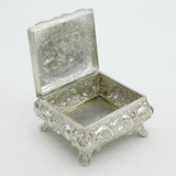 Victorian Sterling Silver Cherub Pattern Jewellery Box Antique 1901 Birmingham