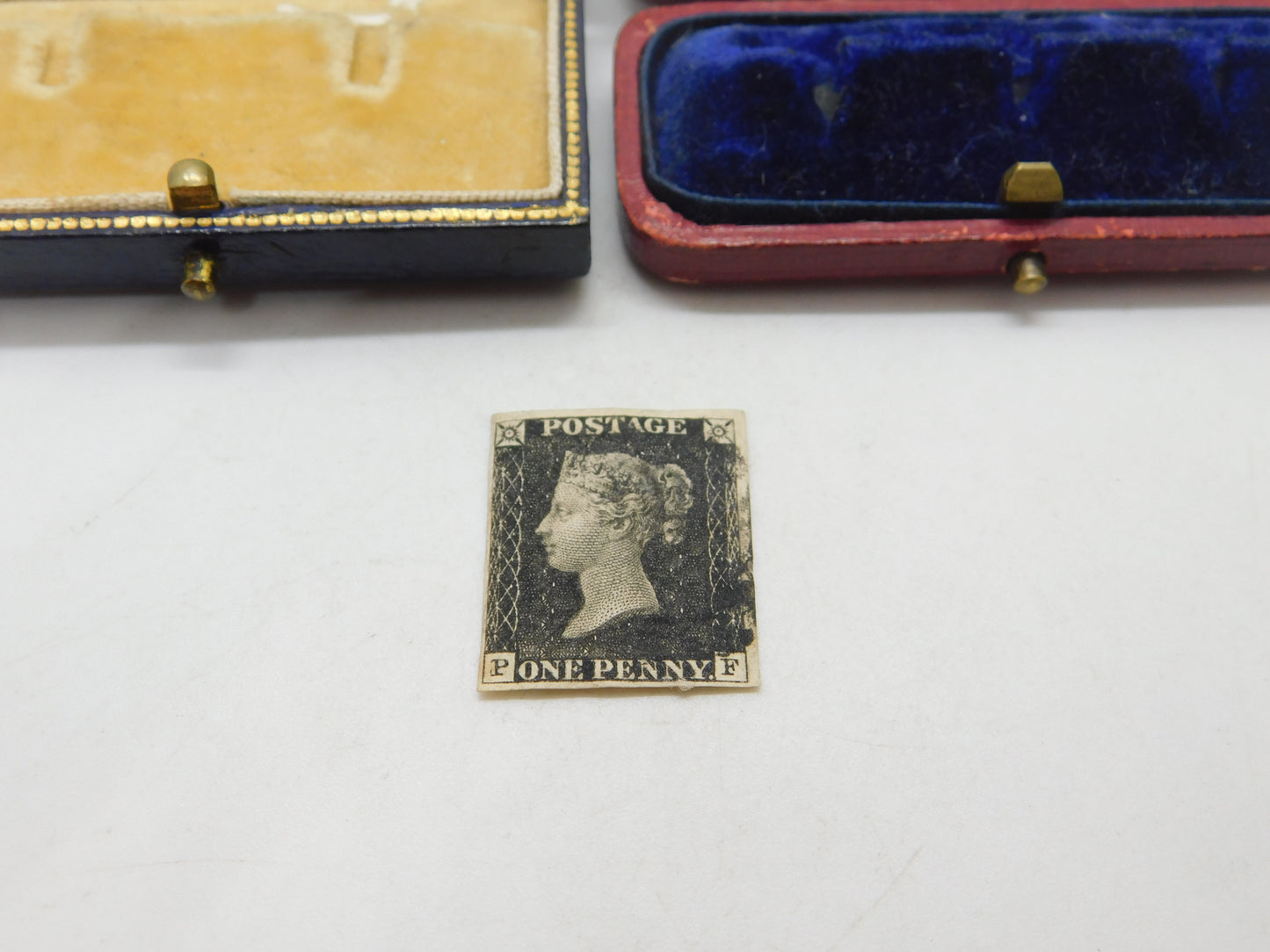 Victorian Penny Black 1d Postage Stamp PF 4 Margin Example Antique 1840 VF