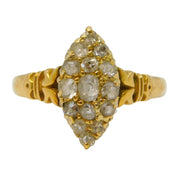 Victorian 18ct Yellow Gold & Old-Cut Diamond Engagement Ring Antique 1888 Birmingham