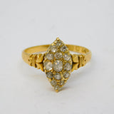Victorian 18ct Yellow Gold & Old-Cut Diamond Engagement Ring Antique 1888 Birmingham