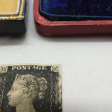 Victorian Penny Black 1d Postage Stamp PF 4 Margin Example Antique 1840 VF