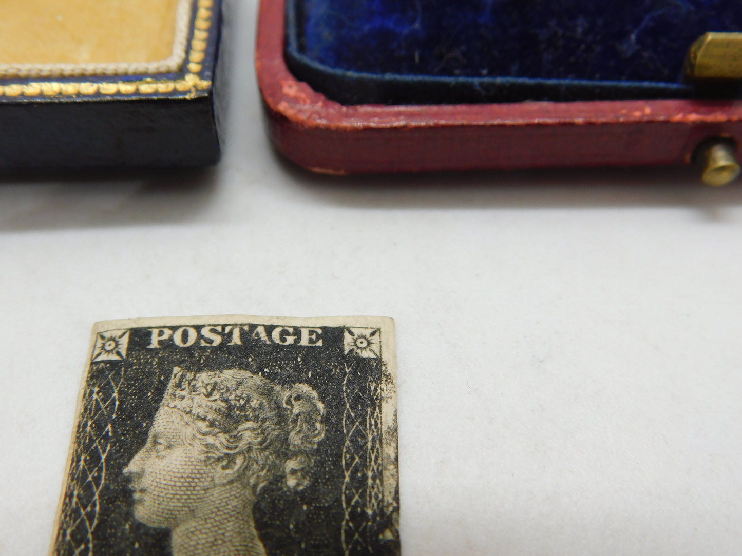 Victorian Penny Black 1d Postage Stamp PF 4 Margin Example Antique 1840 VF