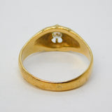 Edwardian 9ct Yellow Gold & 0.2ct Diamond Gypsy Solitaire Ring Antique c1910