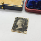 Victorian Penny Black 1d Postage Stamp PF 4 Margin Example Antique 1840 VF