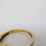 9ct Two-Tone Gold & Diamond Set Crossover Ring Vintage Birmingham c1990