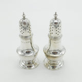 Edwardian Pair of Sterling Silver Salt & Pepper Shakers 1905 Chester Antique