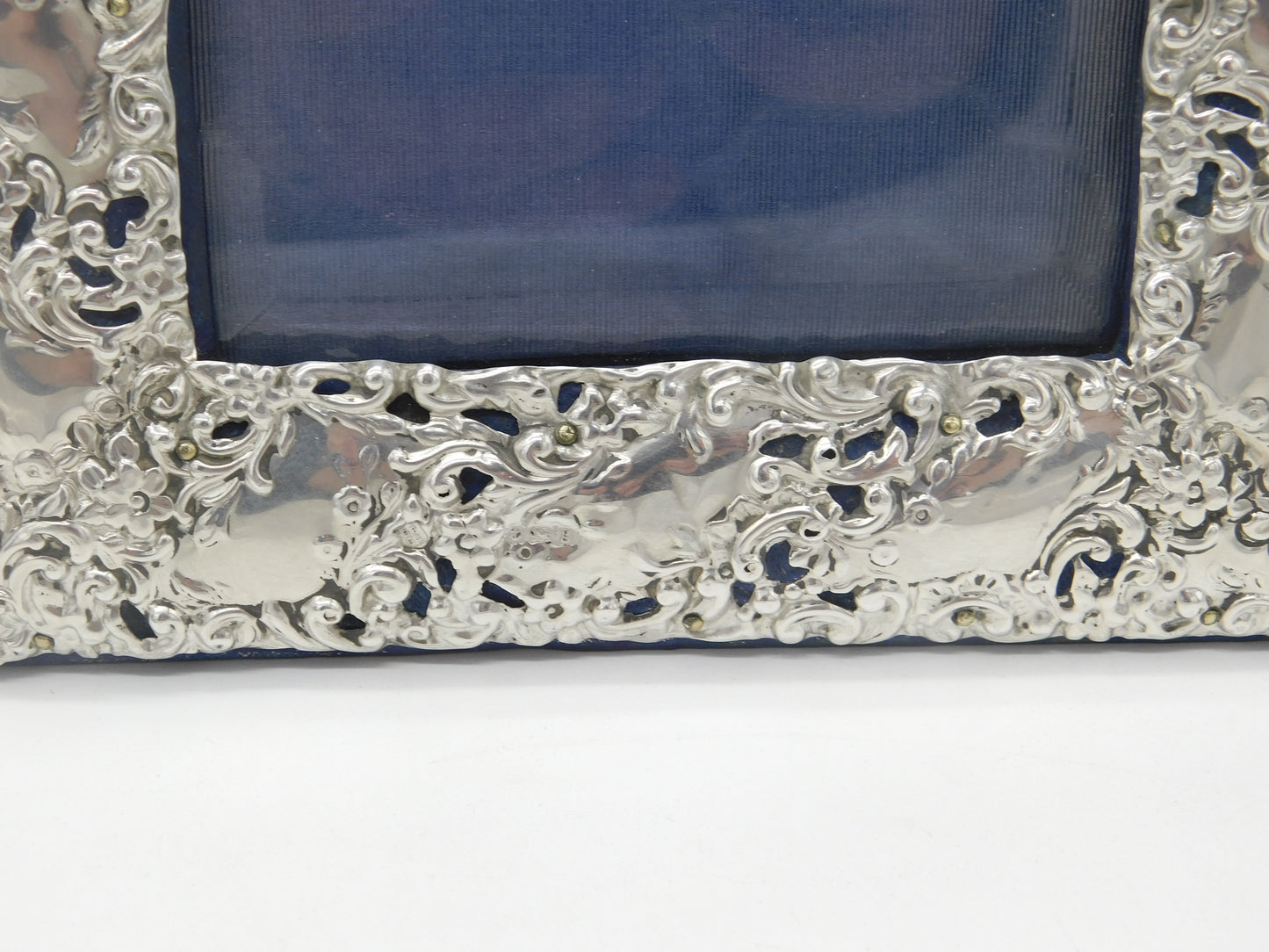 Edwardian Sterling Silver Floral Pattern Picture Frame Antique 1906 Birmingham