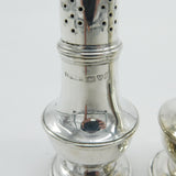 Edwardian Pair of Sterling Silver Salt & Pepper Shakers 1905 Chester Antique