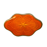Aksel Holmsen Norwegian Sterling Silver Orange Enamel Brooch Antique c1930