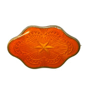 Aksel Holmsen Norwegian Sterling Silver Orange Enamel Brooch Antique c1930