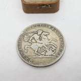 King George III Sterling Silver LX Crown Coin 1819 Fair Condition Antique