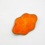 Aksel Holmsen Norwegian Sterling Silver Orange Enamel Brooch Antique c1930