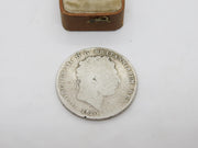 King George III Sterling Silver LX Crown Coin Fair Condition 1820 Antique