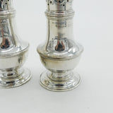 Edwardian Pair of Sterling Silver Salt & Pepper Shakers 1905 Chester Antique