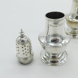 Edwardian Pair of Sterling Silver Salt & Pepper Shakers 1905 Chester Antique