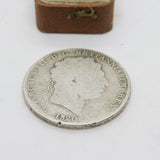 King George III Sterling Silver LX Crown Coin Fair Condition 1820 Antique