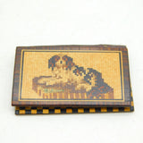 Victorian Tunbridge Ware Needle Holder Book King Charles Spaniel Antique c1860