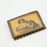 Victorian Tunbridge Ware Needle Holder Book King Charles Spaniel Antique c1860