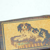 Victorian Tunbridge Ware Needle Holder Book King Charles Spaniel Antique c1860