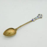 Liberty Boxed Sterling Silver Gilt & Enamel Teaspoons Set Antique c1920s