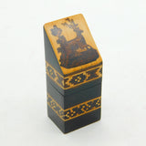 Victorian Tunbridge Ware Treen Stag Deer Pattern Needle Case Antique c1860