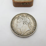 King George IV Sterling Silver Crown Coin 1821 Very Fine Condition Antique