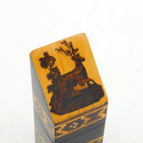 Victorian Tunbridge Ware Treen Stag Deer Pattern Needle Case Antique c1860
