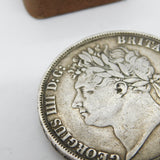 King George IV Sterling Silver Crown Coin 1821 Very Fine Condition Antique