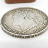King George IV Sterling Silver Crown Coin 1821 Very Fine Condition Antique